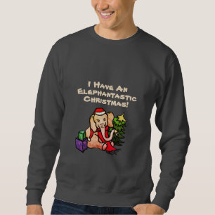 Funny Slogan Cute Cartoon Elephant Christmas Sweatshirt