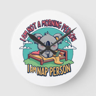 funny slogan round clock