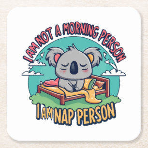 funny slogan square paper coaster