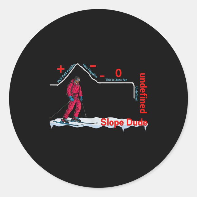 Funny Slope Dude Algebra Geometry Middle School Ma Classic Round Sticker (Front)
