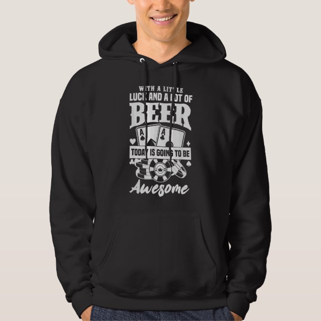 Funny Slot Machine Beer Casino Las Vegas Gambling  Hoodie (Front)