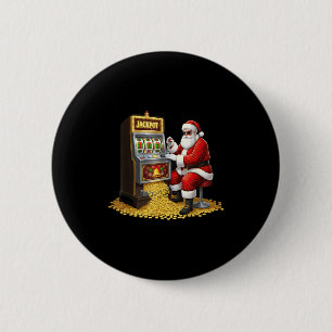 Funny Slot Machine Santa Christmas Graphic Casino 6 Cm Round Badge