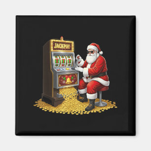 Funny Slot Machine Santa Christmas Graphic Casino  Magnet