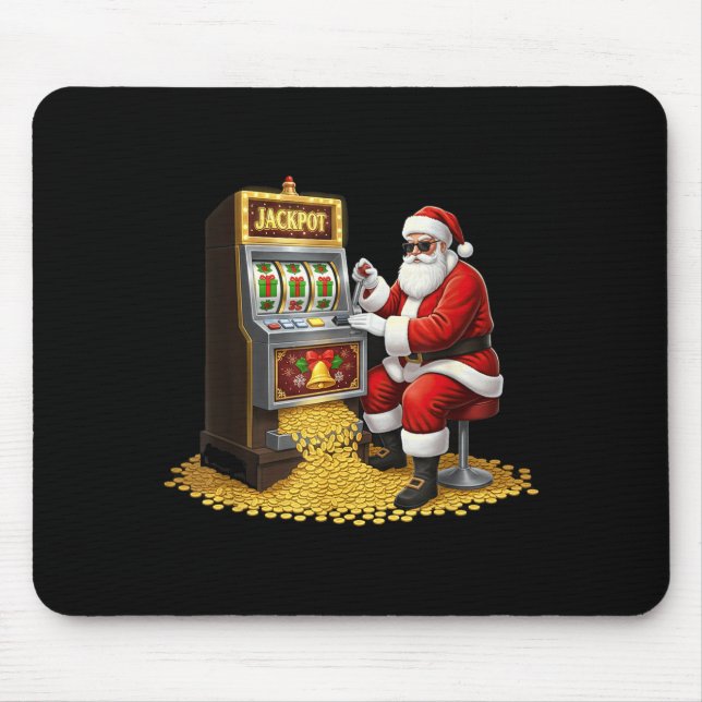 Funny Slot Machine Santa Christmas Graphic Casino  Mouse Mat (Front)