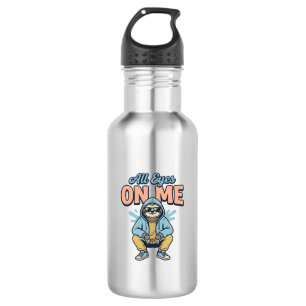Funny Sloth All Eyes On Me Vintage Vector Design_1 532 Ml Water Bottle