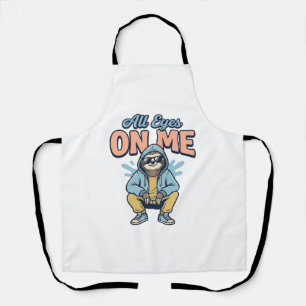 Funny Sloth All Eyes On Me Vintage Vector Design_1 Apron
