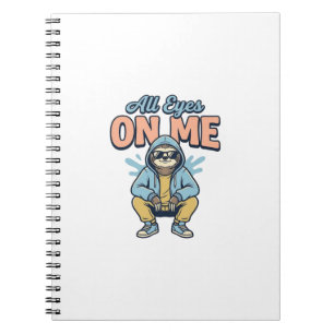 Funny Sloth All Eyes On Me Vintage Vector Design_1 Notebook