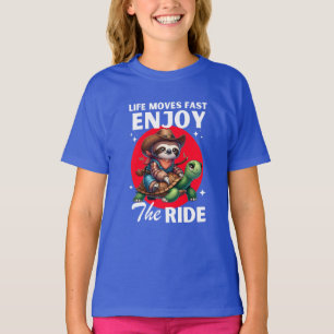 Funny sloth and cowboy turtle shirts sloth