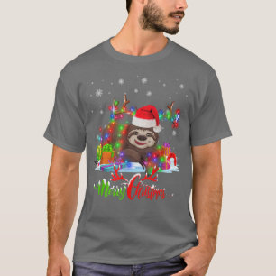 Funny Sloth Animal Merry Christmas Party Family Ma T-Shirt