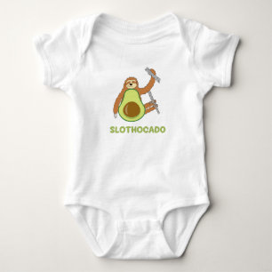 Funny Sloth Avocado Baby Bodysuit