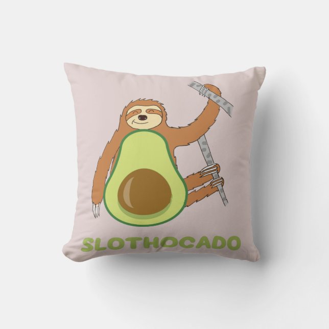 Funny Sloth Avocado Slothocado Cushion (Front)