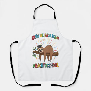 Funny Sloth Back to School Apron