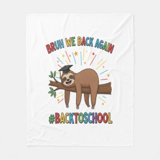 Funny Sloth Back to School Fleece Blanket