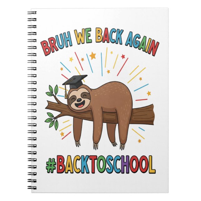 Funny Sloth Back to School Notebook (Front)