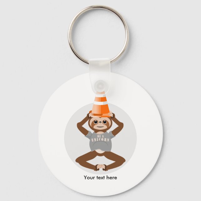 Funny Sloth Be A Unicorn Key Ring (Front)