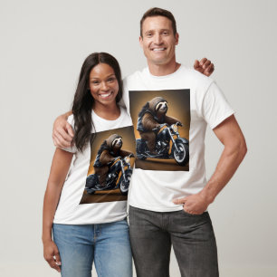 Funny Sloth Bikie On A Motorbike, T-Shirt