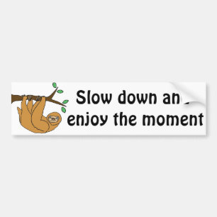 Funny Sloth Cartoon Bumper Sticker