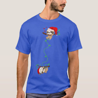 Funny Sloth Christmas Light Xmas  T-Shirt