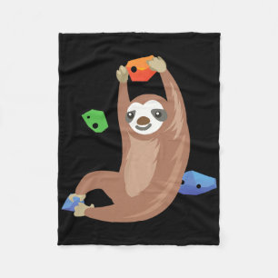 Funny Sloth Climbing For A Climber Bouldering Fleece Blanket