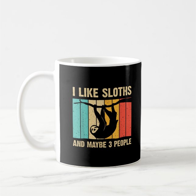 Funny Sloth Design For Sloth Lover Men Women Kids  Coffee Mug (Left)