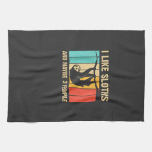 Funny Sloth Design for Sloth Lover Men Women Kids  Tea Towel