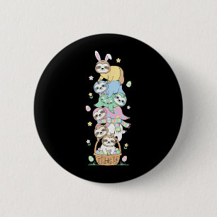 Funny Sloth Easter Egg Kids Mens Womens Easter Day 6 Cm Round Badge