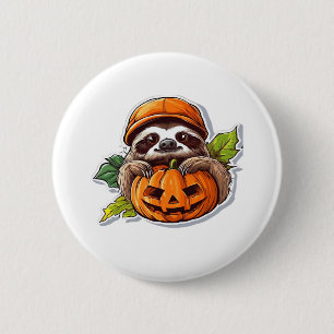 Funny Sloth eating Pizza, Kawaii Animal Lover Clas 6 Cm Round Badge