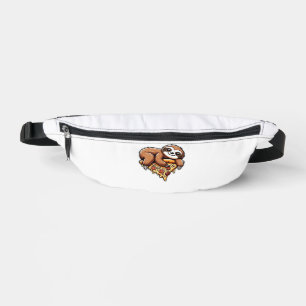 Funny Sloth eating Pizza, Kawaii Animal Lover Clas Bum Bags