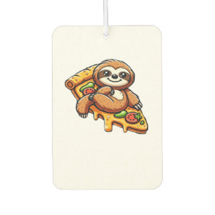 Funny Sloth eating Pizza, Kawaii Animal Lover Clas Car Air Freshener