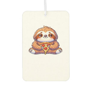 Funny Sloth eating Pizza, Kawaii Animal Lover Clas Car Air Freshener