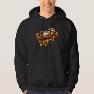Funny Sloth eating Pizza, Kawaii Animal Lover Clas Hoodie