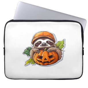 Funny Sloth eating Pizza, Kawaii Animal Lover Clas Laptop Sleeve