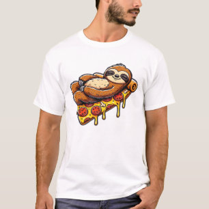 Funny Sloth eating Pizza, Kawaii Animal Lover Clas T-Shirt