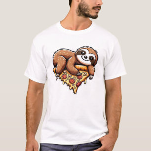Funny Sloth eating Pizza, Kawaii Animal Lover Clas T-Shirt