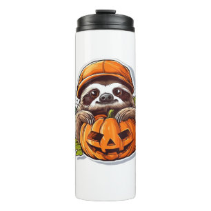 Funny Sloth eating Pizza, Kawaii Animal Lover Clas Thermal Tumbler