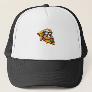 Funny Sloth eating Pizza, Kawaii Animal Lover Clas Trucker Hat