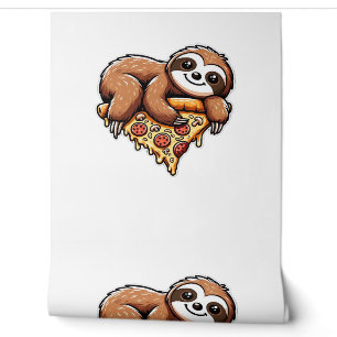 Funny Sloth eating Pizza, Kawaii Animal Lover Clas Wallpaper