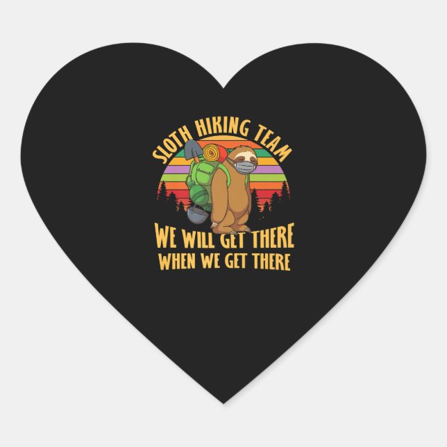 Funny Sloth Face Mask Sloth Hiking Heart Sticker (Front)