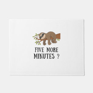 Funny Sloth Five More Minutes Sleep Bed Pajama Nig Doormat
