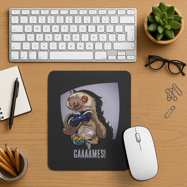 Funny Sloth Gaaaames! Computer Gamer Video Games Mouse Mat (Creator Uploaded)