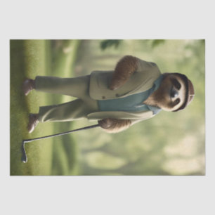 Funny Sloth Golf Player,  Tissue Paper