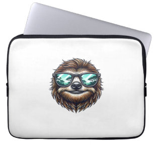 Funny Sloth Graphic with Sunglasses, Men Women Kid Laptop Sleeve