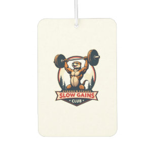 Funny Sloth Gym Shirt Vintage Strong and Slow Desi Car Air Freshener