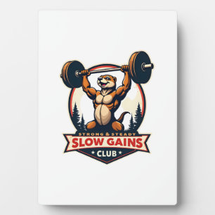 Funny Sloth Gym Shirt Vintage Strong and Slow Desi Plaque