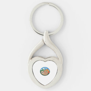 Funny Sloth Hiking Classic T-Shirt_2 Key Ring