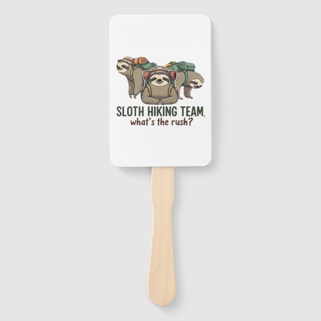 Funny Sloth Hiking Classic T-Shirt_5 Hand Fan (Front)