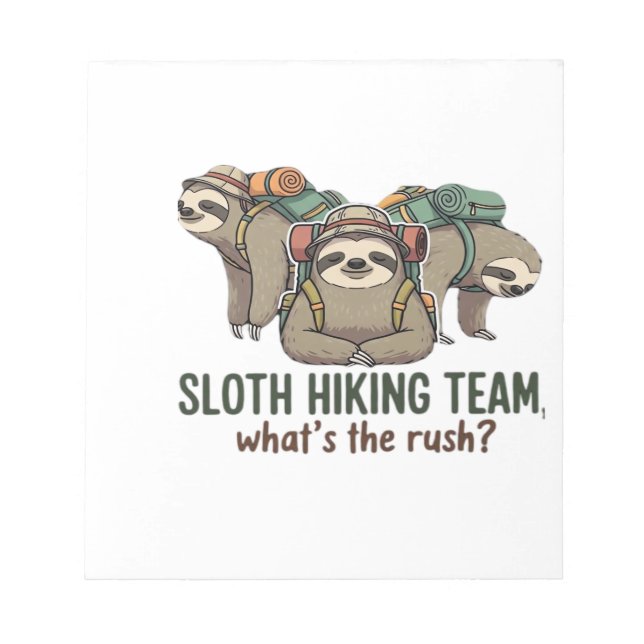 Funny Sloth Hiking Classic T-Shirt_5 Notepad (Front)