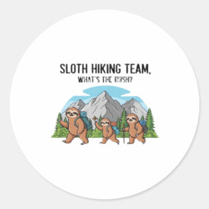 Funny Sloth Hiking Classic T-Shirt_6 Classic Round Sticker