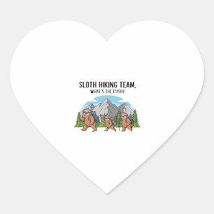 Funny Sloth Hiking Classic T-Shirt_6 Heart Sticker