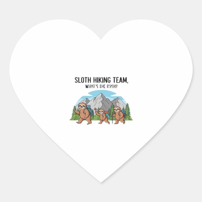 Funny Sloth Hiking Classic T-Shirt_6 Heart Sticker (Front)